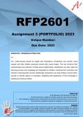 RFP2601 Assignment 3 PORTFOLIO (COMPLETE ANSWERS) 2023 