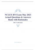 NCLEX RN Exam May 2023 Actual Questions & Answers Bank with Rationales 100% Verified Q&A