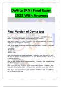 DaVita (RN) Final Exam 2023 With Answers 2023 