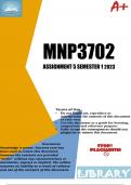 Summary MNP3702 ASSIGNMENT 5 Answers)| Semester 1 2023 | Due 2023 (Detailed and well researched solutions)