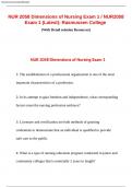 NUR 2058 Dimensions of Nursing Exam 1 / NUR2058 Exam 1 (Latest): Rasmussen College (Already graded A)