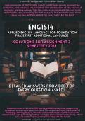 ENG1514 Assignment 3 (ESSAY) Answers Semester 1 2023 (There are two written essays for extra help! All the best!)