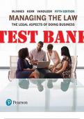 TEST BANK for Managing the Law 5th Canadian Edition The Legal Aspects of Doing Business (Canadian Edition) by McInnes; Anthony; Malcolm Lavoie; Kerr. Complete Chapters 1-27.