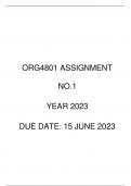 ORG4801 ASSIGNMENT 2 2023 SOLUTIONS (15 June 2023)