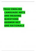 TSIA2 ENGLISH LANGUAGE ARTS AND READING QUESTIONS ANSWER KEY AND RATIONALE 