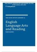 TSIA2 ENGLISH LANGUAGE ARTS AND READING-with 100% verified solutions-2023-2024 