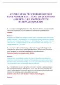 ATI MED SURG PROCTORED 2023 TEST BANK NEWEST REAL EXAM 218 QUESTIONS AND DETAILED ANSWERS WITH RATIONALES|AGRADE