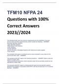 TFM10 NFPA 24 Questions with 100%  Correct Answers 2023//2024