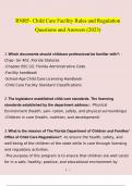 RNRF- Child Care Facility Rules and Regulation  Questions 2023 - 2024 With Verified Answers