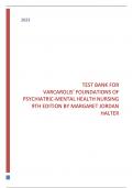 TEST BANK FOR VARCAROLIS' FOUNDATIONS OF PSYCHIATRIC-MENTAL HEALTH NURSING 9TH EDITION BY MARGARET JORDAN HALTER