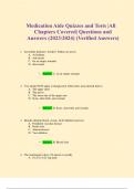 Medication Aide Quizzes and Tests |All Chapters Covered| Questions and Answers (2023/2024) (Verified Answers)
