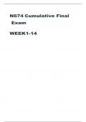 N674 Cumulative Exam Week 1-14 with Answers- Samuel Merritt College
