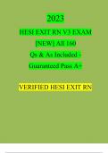 HESI RN EXIT EXAM V3 2023 NEW Questions and Answers Guaranteed A+  {+1000 Score} 100% Verified