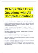 MENDIX 2023 Exam Questions with All Complete Solutions 