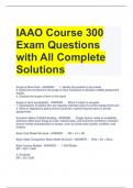 IAAO Course 300 Exam Questions with All Complete Solutions 