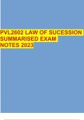 PVL2602 LAW OF SUCESSION SUMMARISED EXAM NOTES 2023