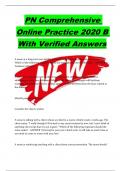 PN Comprehensive Online Practice 2020 B With Verified Answers PN Comprehensive Online Practice 2020 (Form A) with NGN Questions and Answers Included
