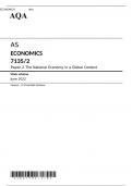 AQA AS ECONOMICS 7135/2 Paper 2 Mark scheme June 2022- The National Economy in a Global Context