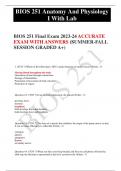 BIOS 251 Final Exam 2023-24 ACCURATE EXAM WITH ANSWERS (SUMMER-FALL SESSION GRADED A+)