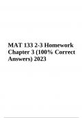  2-3 Homework Chapter 3 MAT 133 (Questions and Correct Answers) 