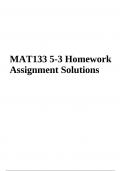 MAT (MATH) 133 5-3 Assignment Solutions 2023