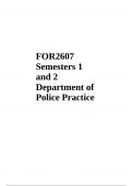 FOR2607 Semesters 1 and 2 Department of Police Practice Questions And Answers