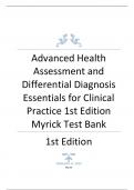 Exam (elaborations) Medicine /  Surgery   Advanced Health Assessment and Differential Diagnosis