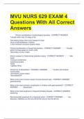 MVU NURS 629 EXAM 4 Questions With All Correct Answers