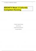 NSG4074 Week 2 Culturally Competent Nursing.