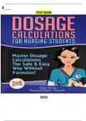 COMPLETE - Elaborated Test Bank for Dosage Calculations for Nursing Students-by Chase Hassen and Bradley J. Wojcik.