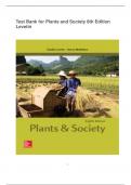 Test Bank for Plants and Society 8th Edition Levetin