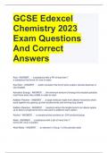 GCSE Edexcel Chemistry 2023 Exam Questions And Correct Answers