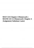 MATH 133: 3-4 Homework Chapter 4 Assignment Solutions Latest