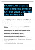 .DAANCE,All Modules With Complete Solution  LATEST 2023 VERIFIED AND GRADED A+