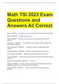 Math TSI 2023 Exam Questions and Answers All Correct 
