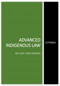2023 MAY EXAM ANSWERS - Advanced Indigenous Law (LCP4804) 