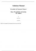 Essentials of Corporate Finance, 10e Stephen Ross, Randolph Westerfield, Bradford Jordan (Solution Manual)