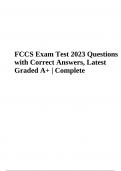 FCCS Exam Review Questions with Correct Answers Latest 2023/2024 (Alreay Graded A+)