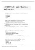 MN 553 Unit 4 Quiz – Question And Answers