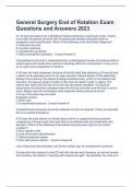 General Surgery End of Rotation Exam Questions and Answers 2023