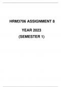 HRM3706 ASSIGNMENT NO.8 YEAR 2023 semester 1 solutions