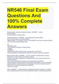 NR546 Final Exam Questions And 100% Complete Answers