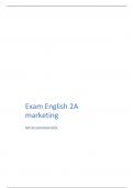 English marketing 2A exam - arteveldehogeschool