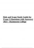 Role and Scope Final Exam 2 Questions with Answers 2023 