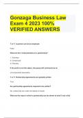 Gonzaga Business Law  Exam %  VERIFIED ANSWERS
