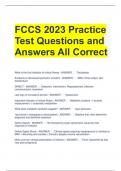 FCCS 2023 Practice Test Questions and Answers All Correct 