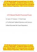 ATI RN Mental Health Proctored Exam (13 Latest Versions, 2023/2024) / ATI Mental Health Proctored Exam / Mental Health ATI Proctored Exam (Complete Guide for Exam Preparation, 100% Correct Answers) 
