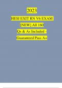 HESI EXIT RN EXAM V6 2023 NEW Questions and Answers Guaranteed A+ {+1000 Score} 100% Verified