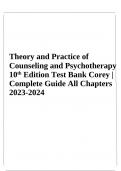 Theory and Practice of Counseling and Psychotherapy 10th Edition Test Bank Corey All Chapters 