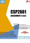 CSP2601 (COMPLETE ANSWERS) Assignment 4 2023 (796262)